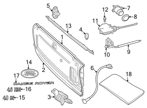 LAND ROVER FQY100030 BUTTON GATE RELEASE. IMAGE NUMBER 7