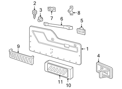 LAND ROVER ESN000210LPW TRIM PANEL 5 PASSENGER SEATING W/O SUBWOOFER, DARK SMOKESTONE. PARTS: ORDER BY COLOR. IMAGE NUMBER 1